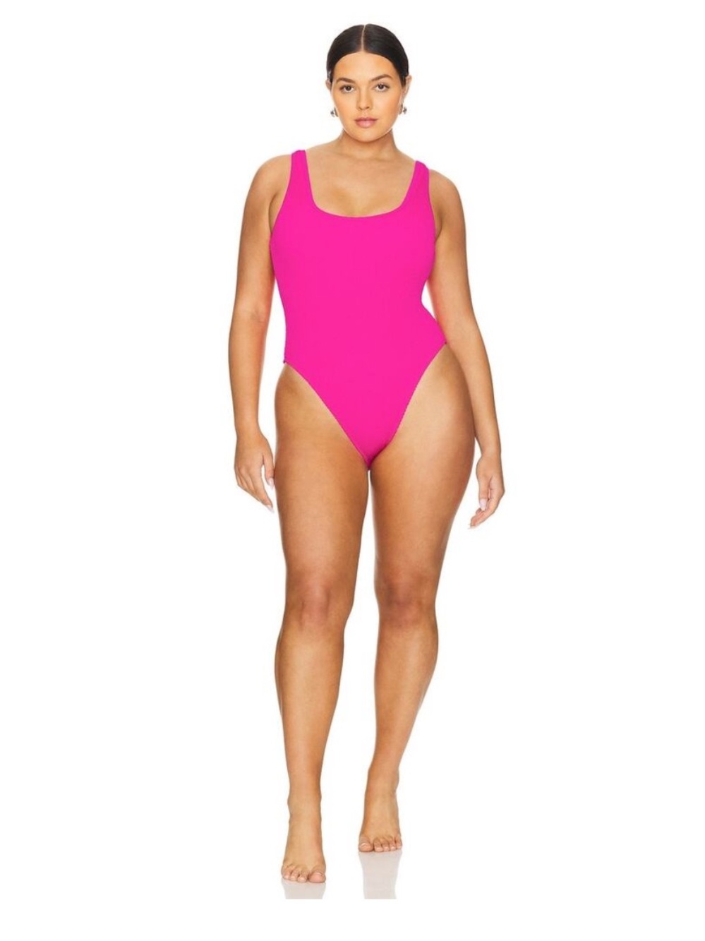 GOOD AMERICAN Bright Pink One Piece Crinkled Swimsuit Swim Plus Size 2XL/3XL - Picture 1 of 9